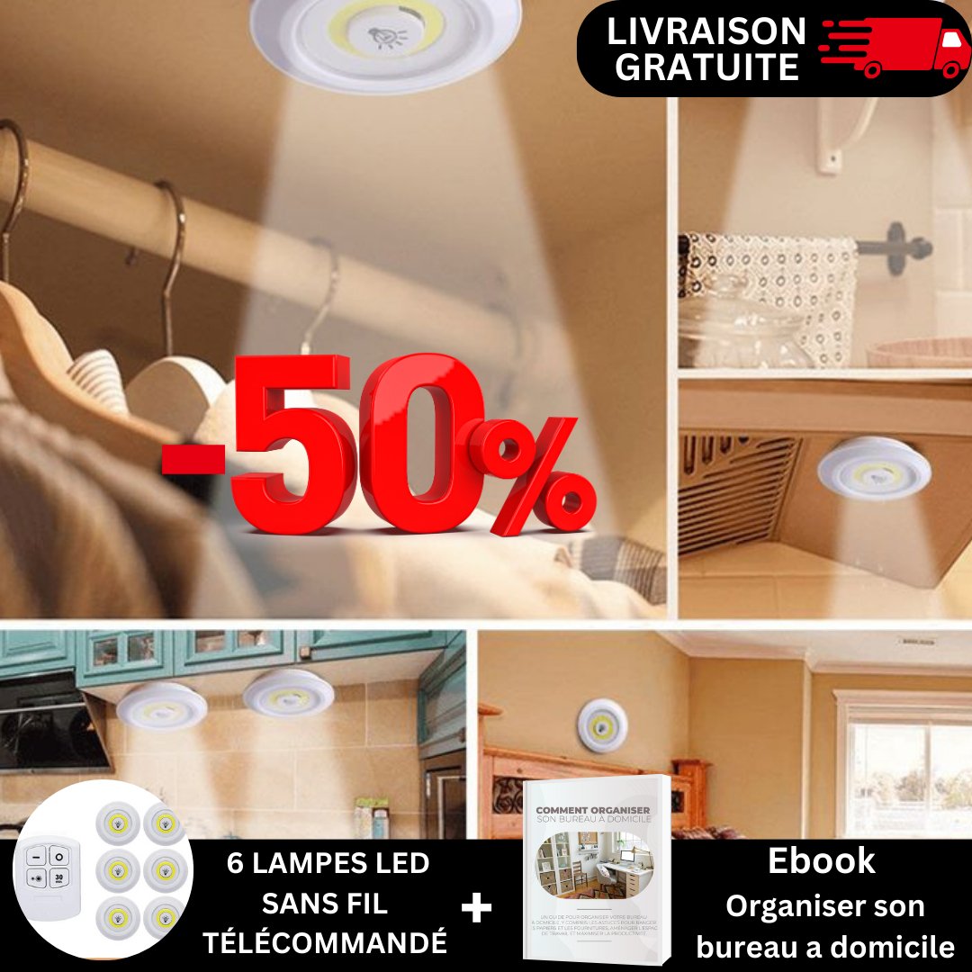 🎉IllumiRemote™🎉 - Lampe LED Sans-fil télécommandé - espacesnettes