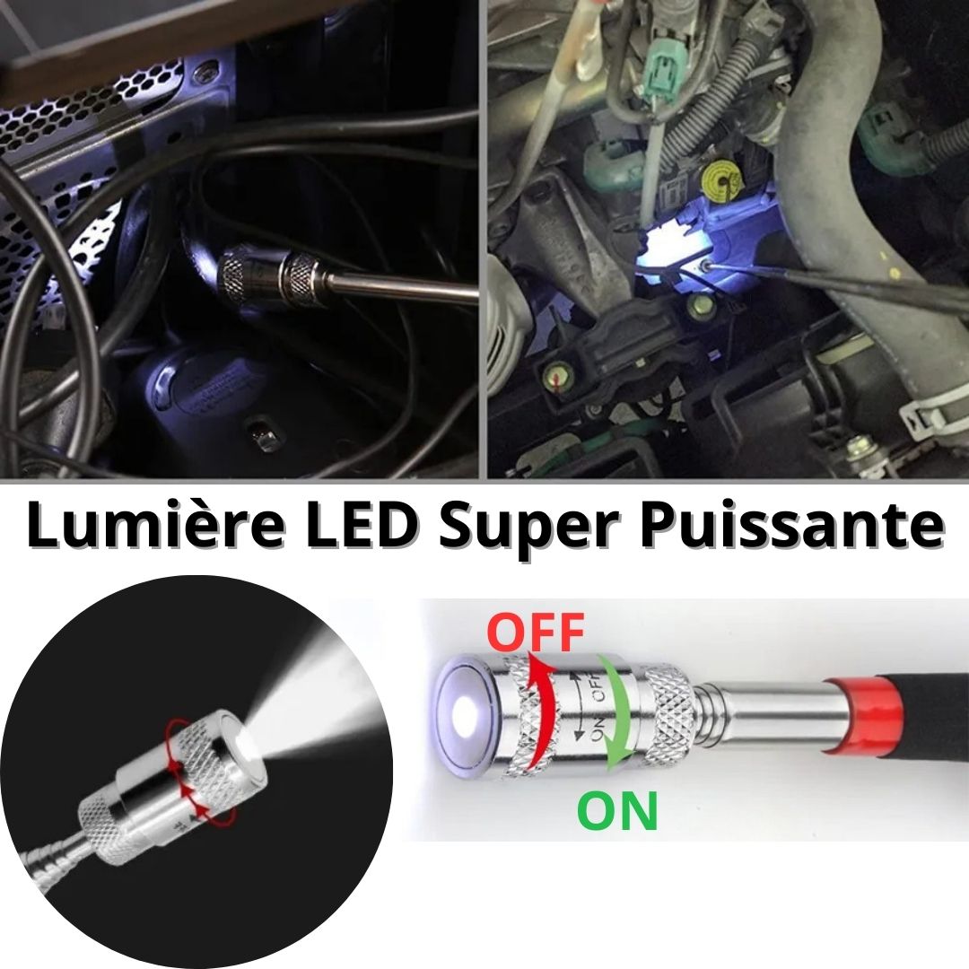 MagnétoLum™ | Stylo Magnétique extensible LED - espacesnettes