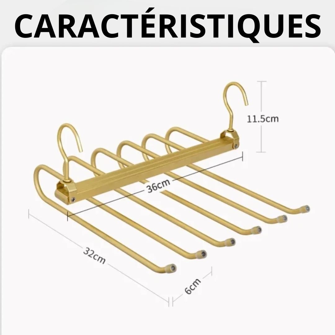 CintreFlex™ - Cintre multifonctionnel en aluminium 6 en 1 - espacesnettes