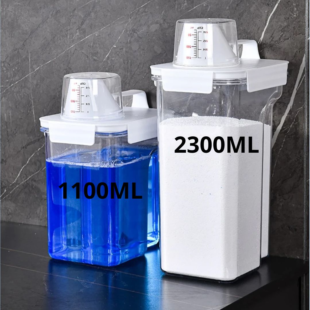Distributeur De Lessive Hermétique 1500ml Avec Tasse Doseuse – Boîte Étanchéité Parfaite