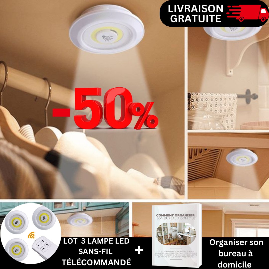 🎉IllumiRemote™🎉 - Lampe LED Sans-fil télécommandé - espacesnettes