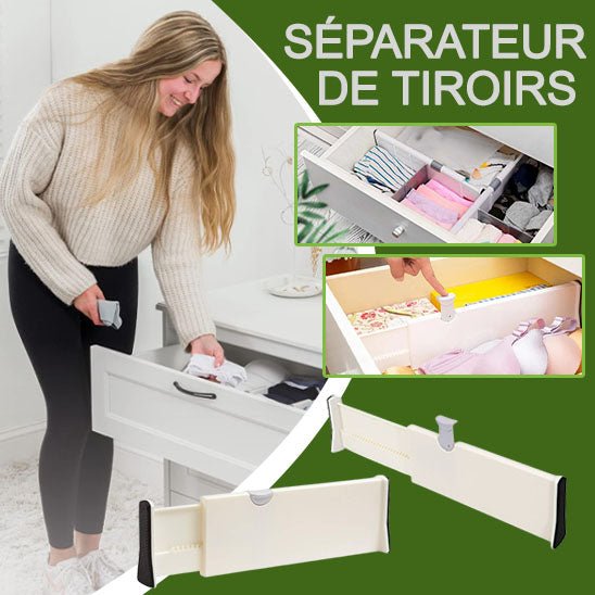 TiroirFlex™ | Séparateur de tiroirs rétractable - espacesnettes